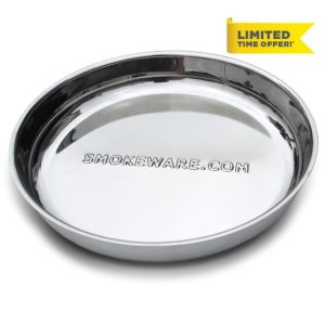 BBQ Plus Smokeware Heavy Duty Thick Stainless Steel Drip Pan - Extra Large/XL/Big Joe Kamado (18" Inch)