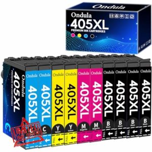 Ondula 405XL Ink Cartridges Multipack Compatible for Epson 405 XL Ink Cartridges for Workforce WF-3820 WF-4820 WF-7830 WF-4830 WF-7840 WF-3825 WF-4825 WF4820 WF3820 WF7310 WF7830 WF7840 (10-Pack)