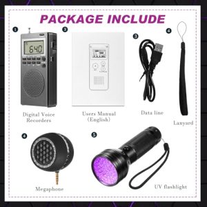Spirit Box for Ghost Hunting Include 1 Spirit Box 1 Paranormal Speaker 1 LED UV Ghost Flashlight