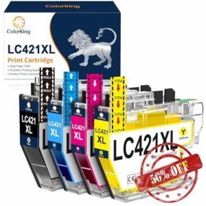 ColorKing LC421XL Ink Cartridges Compatible for Brother LC421 LC421XL for Brother MFCJ1010DW DCP J1050DW MFC J1010DW DCP J1140DW DCP-J1050DW DCP-J1140DW MFC-J1010DW DCP-J1800DW LC421 Black