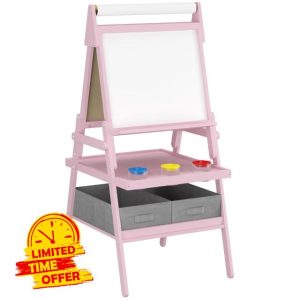 GYMAX Wooden Kids Easel