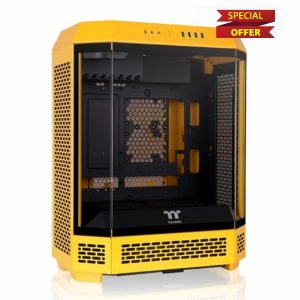 Thermaltake Tower 600 Bumblebee Mid Tower; 2x140mm CT Fans Included; 420mm Radiator Support; 400mm GPU Clearance; Hidden Connector Support; Rotatable PCIe Slots; CA-1Z1-00M4WN-