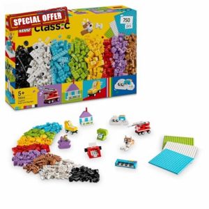 LEGO Classic Creative Build-and-Play Box - Colourful Bricks Set - Build a House