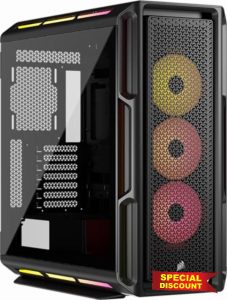 CORSAIR iCUE LINK 5000T LX RGB Mid-Tower ATX PC Case – 3x Pre-Installed LX120 RGB Fans