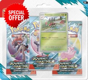 Pokémon TCG: Scarlet & Violet—Journey Together 3-Pack Blister – Yanmega (3 Booster Packs & 1 Foil Promo Card)