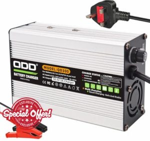 QDD 58.4V 5A Charger 58.4V LiFePO4 Battery Charger DC Alligator Clip Used for 16S 48V LiFePO4 Battery Pack
