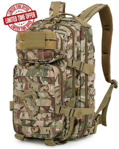 Gear Gem 28L Capacity Military Tactical Backpacks Molle Army Assault Utility Pack 3 Day Bug Out Bag Hiking Treeking Camouflage Hunting Small 3 Compartment Rucksack