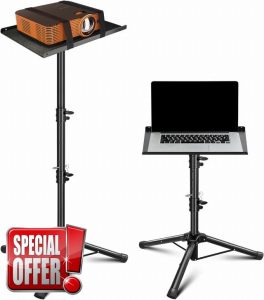 INMOZATA Projector Tripod Stand Portable Projector Laptop Stand Universal Device Stand with Adjustable Height & Angle