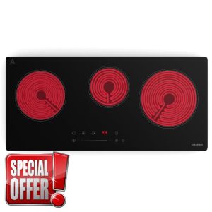 Klarstein Ceramic Hob - 75 cm Slimline 3-Zone VTC Cooktop with Touch Control