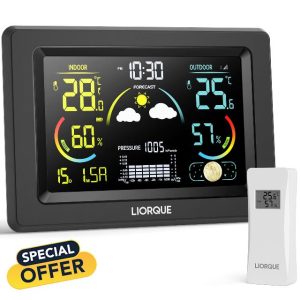 LIORQUE Weather Stations with Outdoor Sensor Wireless Weather Stations for Home
