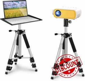 INMOZATA Projector Tripod Stand Portable Projector Laptop Stand Universal Device Stand with Adjustable Height & Angle