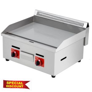 Commercial Gas Griddle with Dual Burners – 50°C to 300°C Adjustable Temperature