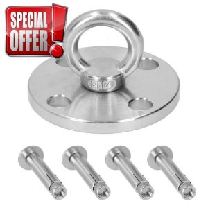 SANTUO 5Pcs Fixing Hanger Swing Hanger Ceiling Mount Hanger Hammock Hook Heavy Duty Swing Hanger Hooks Include 1Pcs Hanging Bed Hook and 4Pcs Fixing Screw