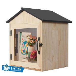 ZSMUSMT Little Library Box Outdoor Wooden Outside Library Book Boxes Literature Exchange Box Book Storage for Diy