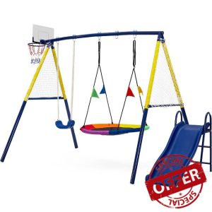 Aptliton Kids Swing set with Metal Frame