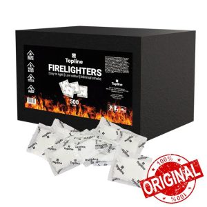 Instant Fire Starter Lighters Multipack - Individually Wrapped 500 Odourless & Easy to Light Firelighters Sachets. Waterproof Fire Lighters for Wood Burners