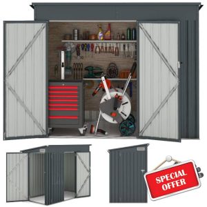 TANGZON 8 x 4FT Metal Garden Shed