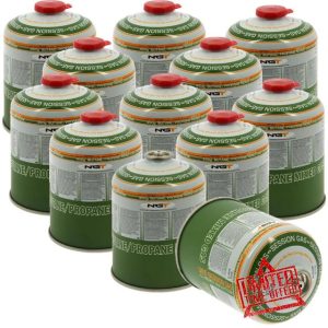 12x Butane Propane Gas Canisters 450g Portable Fuel for Camping
