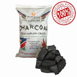 Restaurant High-Grade BBQ Lumpwood Charcoal - 10 KG - Up to 25cm Large Pieces. Made from Namibian Hardwoods