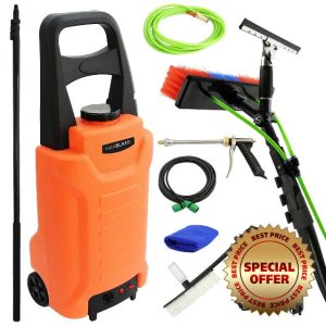 Window Cleaning Water Fed Pole 30ft With 30L Water Trolley Washing System Car Washing Kit With Accessories | Includes Brush Squeegee