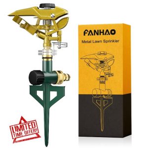 FANHAO Heavy Duty Pulsating Lawn Sprinkler on Spike Base