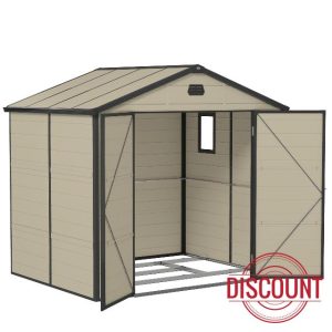 Outsunny 8 x 6ft Plastic Garden Storage Shed with Foundation Kit