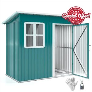 Outsunny 7 x 4ft Storage Shed Galvanised Steel Garden Shed