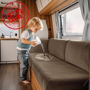 VFGFDJNDFX Waterproof RV Dinette Cushion Covers Stretch Velvet Seat and Backrest Covers for Caravan Camper Sofa Anti-Slip Kid-Friendly (Genuine Leather
