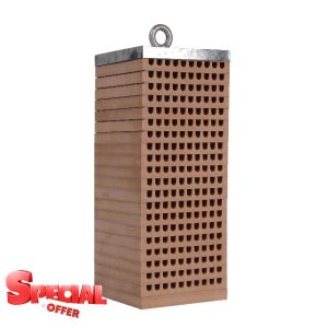 Wooden Bee Hotel with 200 Holes with Suspension and Zinc Roof