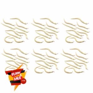 Reinscer 60Pcs 12 Inch Unfinished Wooden Wiggly Snakes Jointed Flexible Wooden Snake Blank Animal Model Crafts Toys for Arts