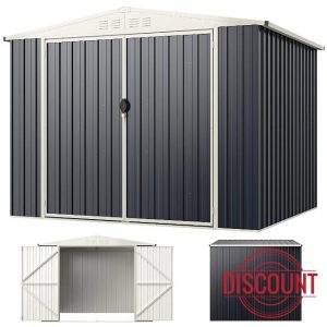 TANGZON 8 x 6ft Metal Garden Shed
