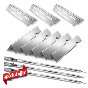 Grill Replacement Parts for Weber Genesis II 300 Series 3-Burner Tubes 17” Flavorizer Bars and Heat Deflector Barbecue Accessories for Weber Genesis 2 E310 E330 S335 LX 340 GS4 66032 66040 6749