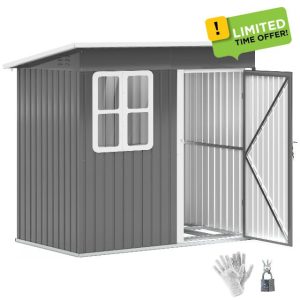 Outsunny 7 x 4ft Storage Shed Galvanised Steel Garden Shed