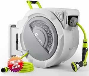 Bietor Wall-Mounted Garden Hose Reel with 45m Hose + 2m Extension