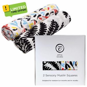 Etta Loves Plant Print Muslin Cloths