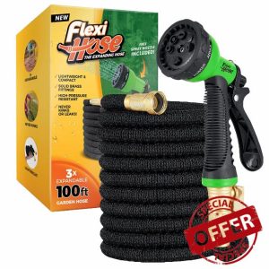 Flexi Hose Expandable Garden Hose - 100FT Heavy Duty Water Hose