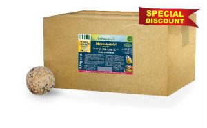ERDTMANNS - 60 Fat Balls Plus Protein (with Insects) without Net for Wild Birds I Premium Assortment I High Protein Content I Valuable Ingredients I Environmentally Friendly I Large Quantity