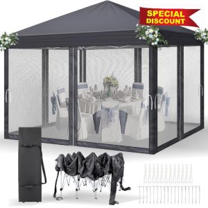 Bonnlo Pop Up Gazebo with Sides 3m x 3m