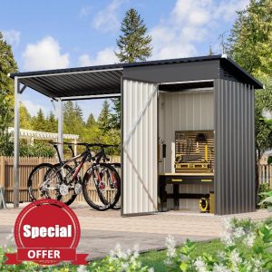 UNIONLINE 3x5ft Garden Shed With Gazebo