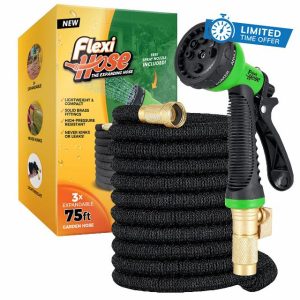 Flexi Hose Expandable Garden Hose - 75FT Heavy Duty Water Hose