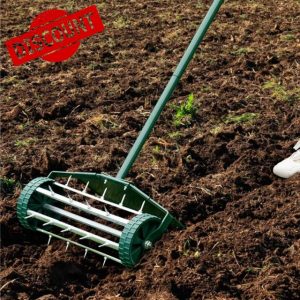 Parkland® Lawn Aerator - 45 X 122 Cm Manual Grass Spike Roller with Splash Proof Fender