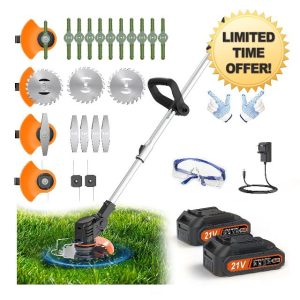 Metal Blade Cordless Strimmer 21v Grass Trimmers Easy to use