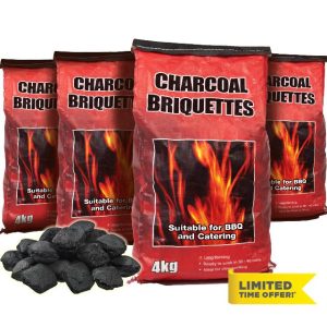 4x 4kg Bags (16kg total) Premium BBQ Charcoal Briquettes