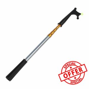 KOMCLUB Telescopic Boat Hook Stainless Steel Boat Push Hook Rod with Luminous Beads Docking Telescopic Rod TPR Non-Slip Handle Boating Accessories Hook Boat Device(Gold)