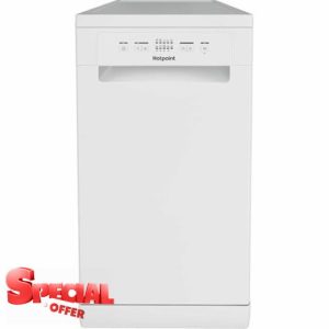 Hotpoint Freestanding Slimline Dishwasher - White Quick wash Adjustable baskets