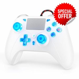 TURPOW Wireless Controller for PS-5 RGB Gamepad Remote Control with Dual Motor Vibration/6-Axis Sensor/Turbo/3.5mm Audio Jack/Touch Pad for Ps-5/Ps-4/Pro/Slim/ (B)
