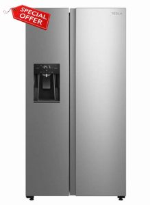 TESLA T569AFFX 569L Total No Frost American Style Fridge Freezer