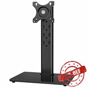 5Rcom Vesa Monitor Stand Free Standing Desk Stand for 13-32 inch Single PC Table Top with Swivel Height Adjustment