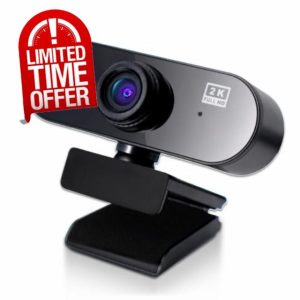 Alvar 2K Ultra HD USB Webcam with Microphone – Plug and Play for PC