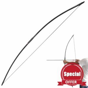 SHARROW Archery Traditional Longbow One-piece English Long Bow Hunting Practice Recurve Bow Horsebow 25-150lbs Tactical Survival Bow for Adult Outdoor Sports